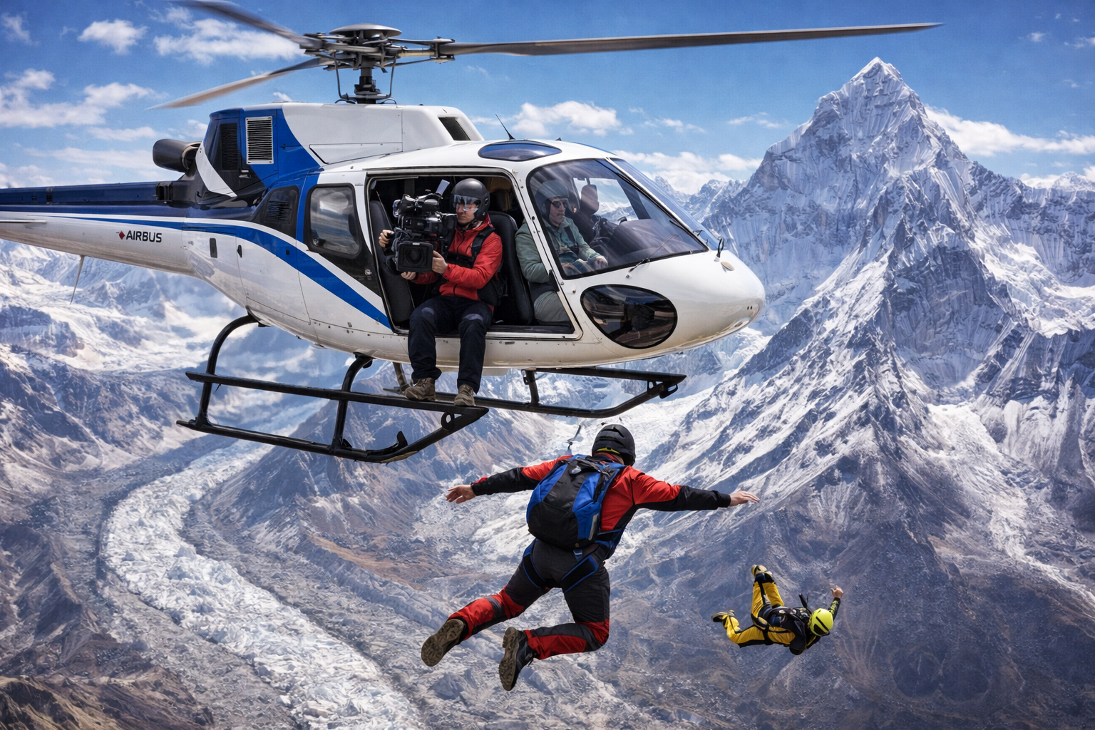 Heli Flight for Filming and Skydiving